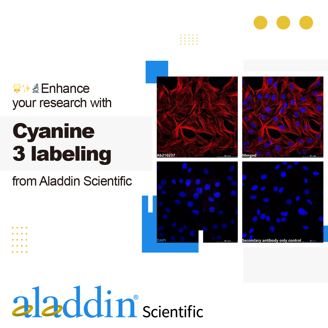 Enhance your research with Cyanine 3 labeling 🔬 from Aladdin Scientific—a reliable fluorescent dye for tracking biomolecules 🧬 and visualizing complex processes.

#Cyanine3 #Fluorescence #Biotech #AladdinScientific

aladdinsci.com/US/en/explore/…