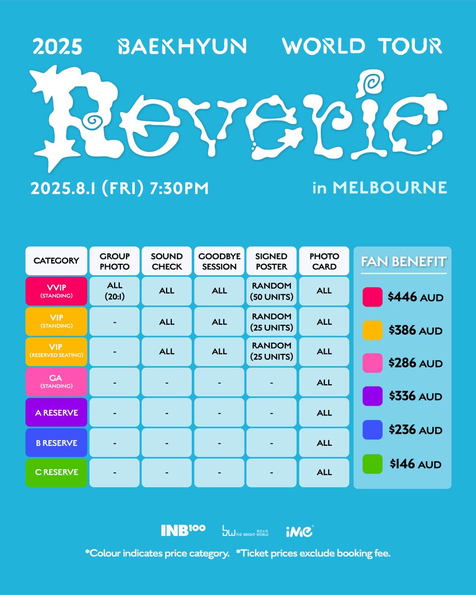 iMe_Australia's tweet image. ✨ TICKET ALERT! ✨
BAEKHYUN’s &lt;Reverie&gt; is calling you under the Aussie sky!
2025 BAEKHYUN WORLD TOUR &lt;Reverie&gt; in MELBOURNE
📅 Date: FRIDAY, 01 August 2025
(Actual Performance Time based on on-site situation)
📍 Venue: Festival Hall
🎫Ticket On Sale: 19 June (THU) 12:00PM AEST…