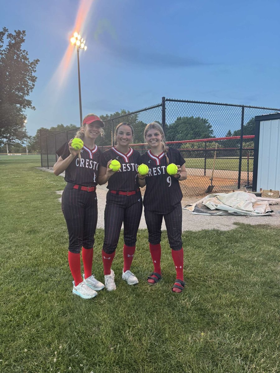 🚨Scoreboard Report🚨
GAME ONE
🥎Creston 18 Red Oak 1
1B: <a href="/AveryStaver/">Avery Staver</a>, <a href="/jerseyfoote/">Jersey Foote</a>, <a href="/KennedyStrider/">Kennedy Strider</a>
2B: <a href="/avaadamson_5/">Ava Adamson</a>, <a href="/JayceeHanson2/">Jaycee Hanson</a>(2), <a href="/sawurster_18/">Sasha Wurster</a>, Peyton 
HR: Jersey, <a href="/EMarlin99/">Evy Marlin</a>(2), <a href="/Corasmith_2028/">Cora Smith</a>
RBI: Avery, Jersey(2), Evy(4), Jaycee(2), Cora(2), <a href="/SidneyMcDonlad/">Sidney</a>,Peyton