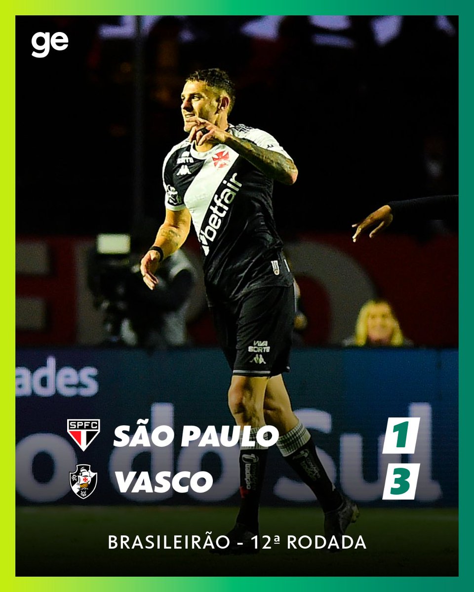 Vasco bate o São Paulo e consegue a primeira vitória fora de casa neste Brasileirão.

▶️ Veja como foi: glo.bo/3SRg9J8

📸 Marcos Ribolli