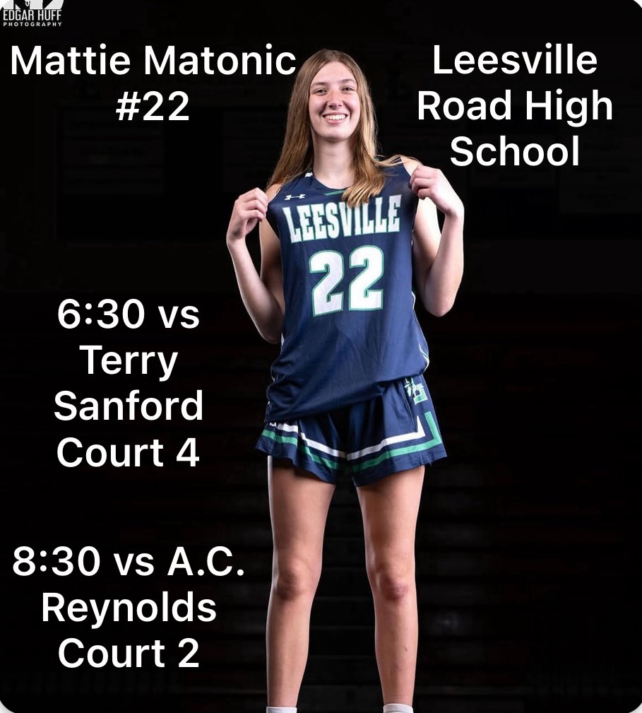 MattieMatonic's tweet photo. Coaches! I will be playing for Leesville Road High School tomorrow in the NCBCA Live Period in Bermuda Run! Love playing with this team, come check us out! https://t.co/V2a3cdJ4qr