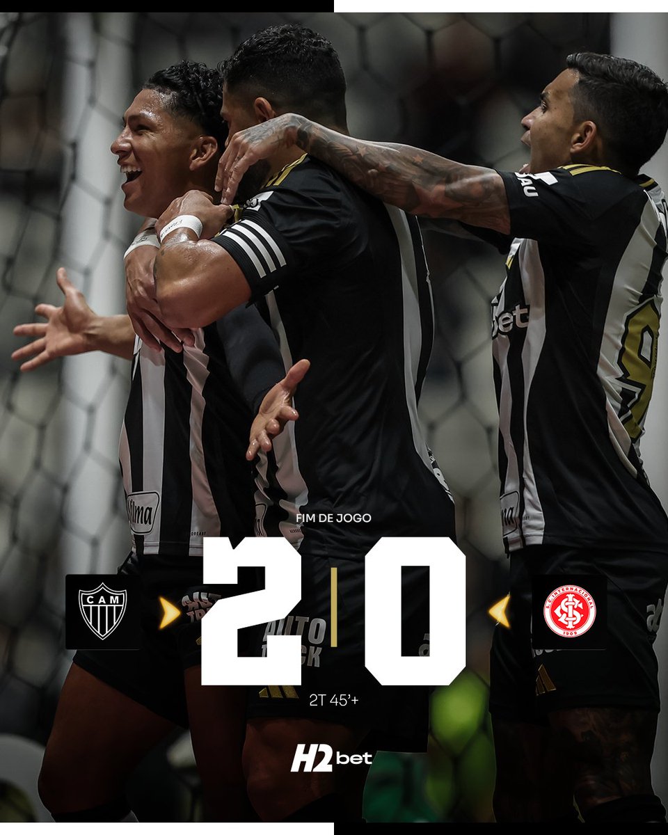 Atletico's tweet photo. 🐓☑️ FIM DE JOGO: ATLÉTICO 2X0 INTERNACIONAL. 

NA ÚLTIMA PARTIDA ANTES DA PARADA, GALO VENCE COM UM GOL EM CADA ETAPA, CONQUISTA OS TRÊS PONTOS E ASSUME A SÉTIMA COLOCAÇÃO DO CAMPEONATO BRASILEIRO! 

#VamoGalo #CAMxINT 🏴🏳️ https://t.co/K3GRRQbhts