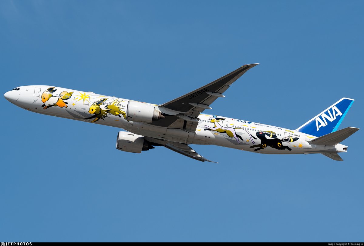ANA’s Pokémon livery 777 departing Beijing. jetphotos.com/photo/11733517 © Qiuming Li