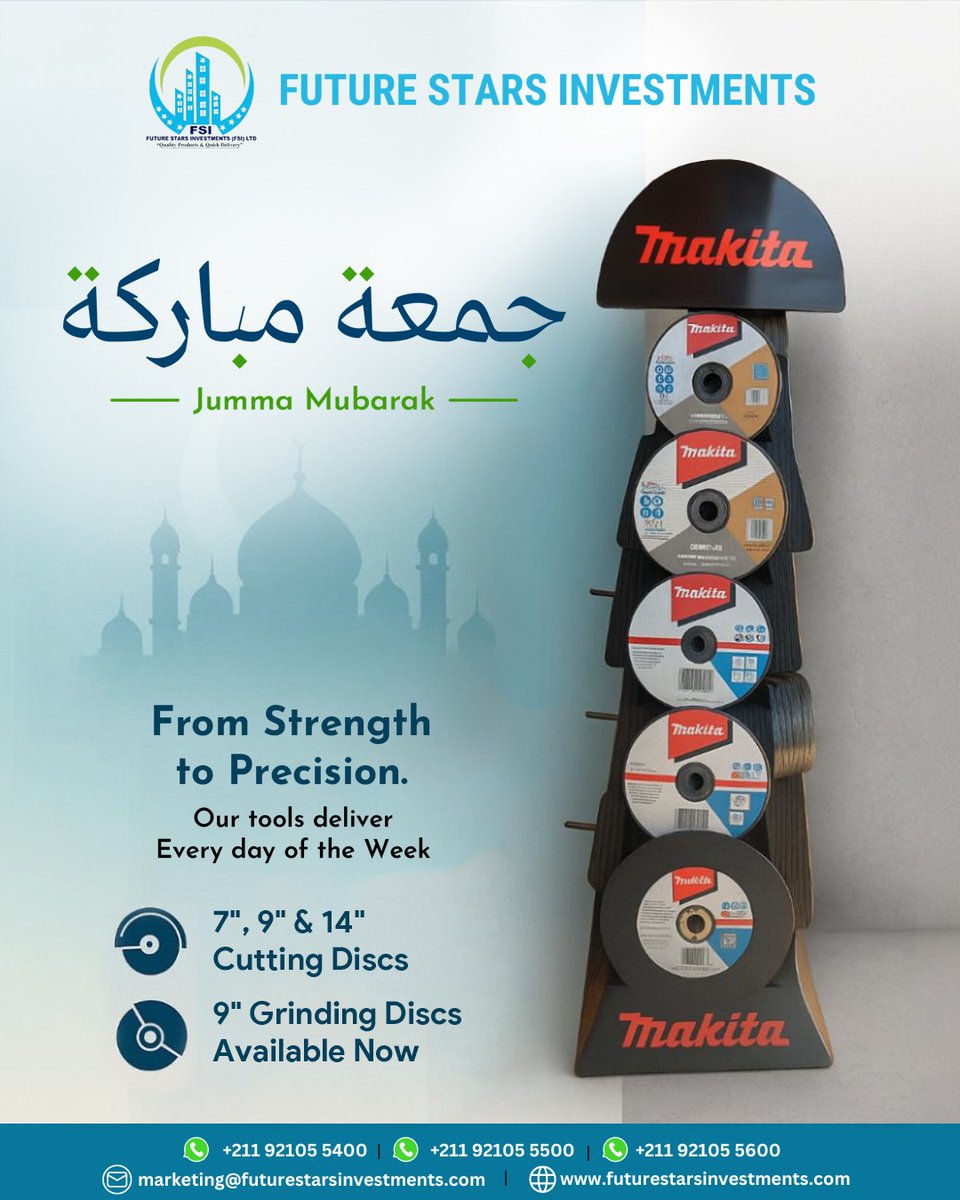 FutureStarsInv's tweet photo. Jumma Mubarak!

#Futurestarsinvestments #JummahMubarak #Juba https://t.co/jVOcy3vjIa