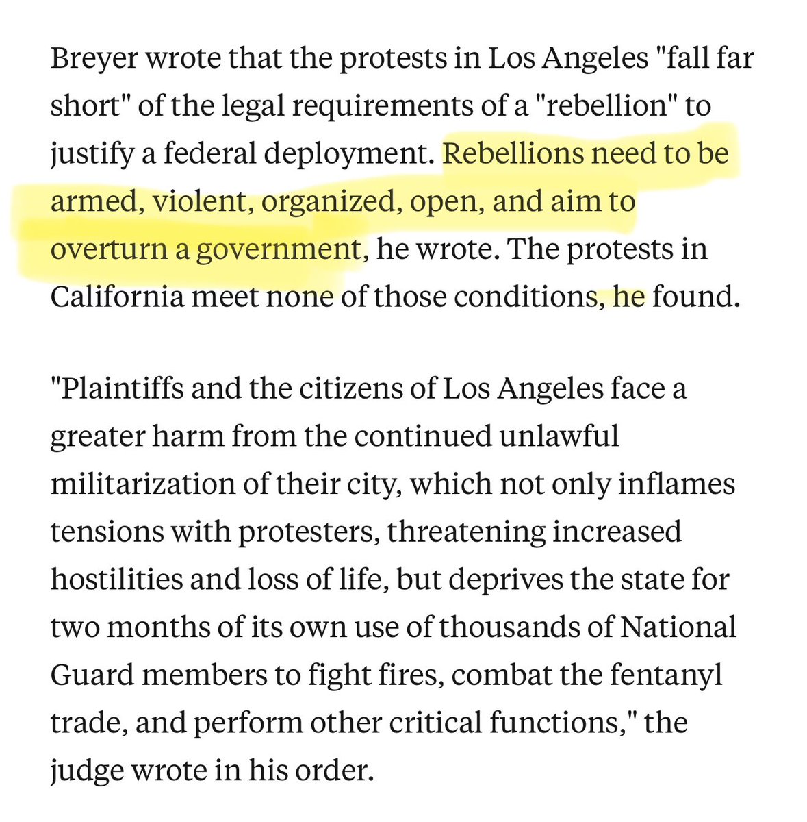 🤔🤔🤔 Seems like he perfectly described the riots; but claimed they didn’t meet any of those conditions. Interesting.