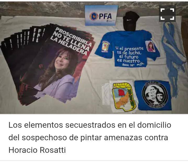 Detienen a un tipo porque pinta "Ojo Rosatti" en una pared, le revientan la casa... y ¿Qué le secuestra la Federal como "elementos de interés"? ¿Una bomba, un arma, una guillotina? Noooo.... folletos políticos, una bandera argentina, un escudo del PJ y una remera con la cara de