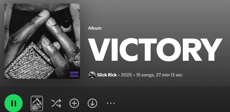 Can't believe I'm listening to a Slick Rick album in 2025