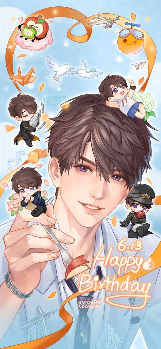 「あ～ん🧡」
マヒル誕生日おめでとう！！すべてのマヒルが大好きだよ🍎🍏
壁紙サイズを作りました、ご自由にお使いください～
🎂HAPPY BIRTHDAY!!
Wallpaper-sized version—feel free to use it!
#帰らぬ夜イラスト #夏以昼 #Caleb #マヒル #恋与深空 #LoveandDeepspace #恋と深空