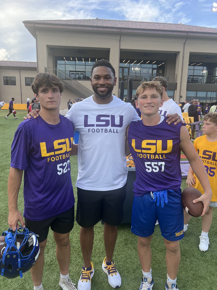 Harper Freret (@freretharp22700) on Twitter photo Had a great day at camp with <a href="/LSUfootball/">LSU Football</a>! Big thanks to <a href="/jrbelton18/">Jon Randall Belton</a> and all the other coaches and players who helped out. Only up from here. #ByAnyMeans <a href="/j_mitch38/">Jamar Mitchell</a> <a href="/D_Dave3/">Domnic D. Davenport</a> <a href="/KSears09/">Coach Kenny Sears</a> <a href="/CoachTryforos/">James Tryforos</a> Had a great day at camp with <a href="/LSUfootball/">LSU Football</a>! Big thanks to <a href="/jrbelton18/">Jon Randall Belton</a> and all the other coaches and players who helped out. Only up from here. #ByAnyMeans <a href="/j_mitch38/">Jamar Mitchell</a> <a href="/D_Dave3/">Domnic D. Davenport</a> <a href="/KSears09/">Coach Kenny Sears</a> <a href="/CoachTryforos/">James Tryforos</a>