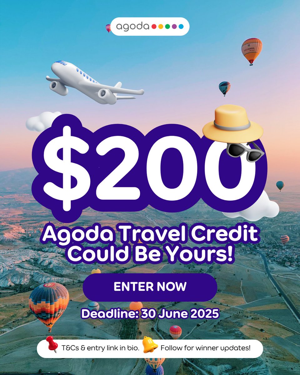 That hotel view isn’t just pretty—it could be worth $200 Agoda Travel Credit! 👀💸 So, hurry and snap your pic and follow the guidelines below to submit!

👉 Submission Form: ago-da.co/agodamomentsju…

#SeetheWorldforLess with #Agoda ✈️✨

#AgodaMoments #TravelContest