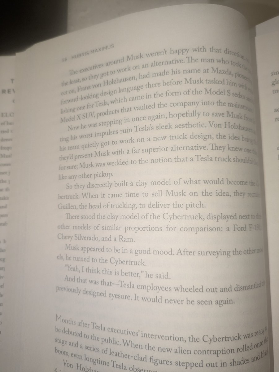 Ross Benes (@rossbenes) on Twitter photo I have wondered why the Cybertruck looks so strange. Thanks to <a href="/faizsays/">Faiz Siddiqui</a> book I am learning why it was designed this way. I have wondered why the Cybertruck looks so strange. Thanks to <a href="/faizsays/">Faiz Siddiqui</a> book I am learning why it was designed this way.