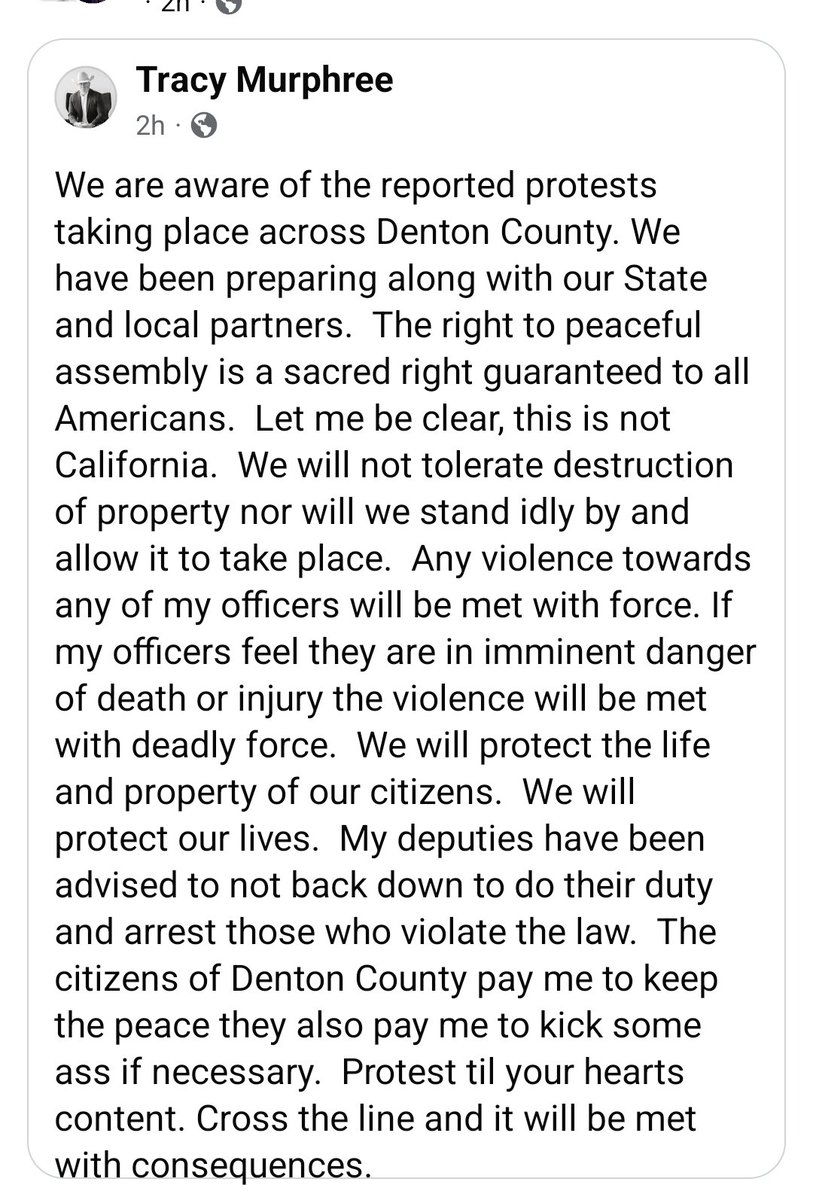 A message from our Sheriff Tracy Murphree on the #NoKingsProtest 
#DontMessWithTexas