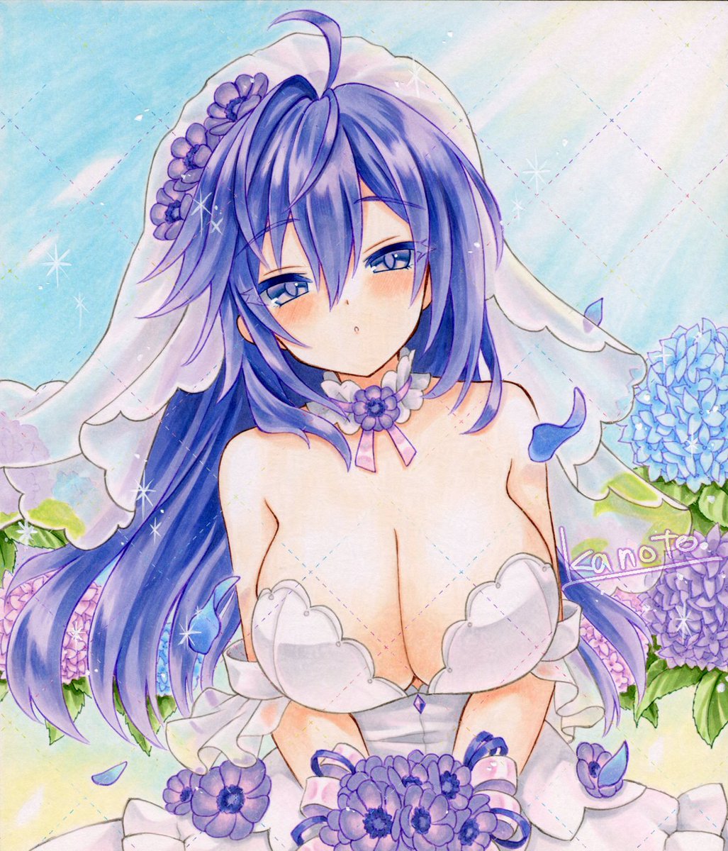 中色紙アネモネ（ジューンブライド）できました✨
＃フラワーナイトガールイラスト　＃アナログイラスト