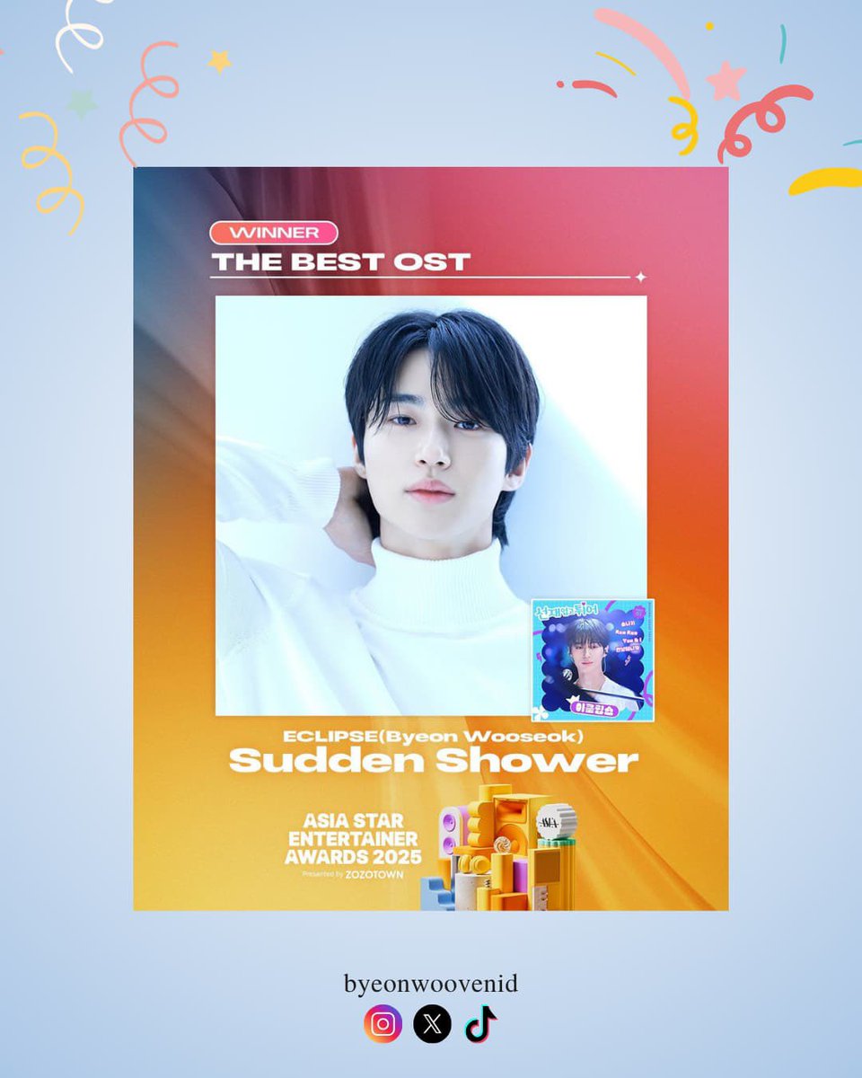 A bit late, but we would like to share donation and voting report for ASEA 🤗

We focused solely on Best OST and managed to cast more than half of total votes for Sudden Shower on My1Pick and Podoal 💪🏽 #ByeonWooseok #ASEA