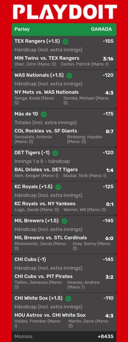 Cuervo_Tips's tweet image. La suerte estuvo de nuestro lado el día de hoy, se ganó una joyita en MLB.👌🏻🐦‍⬛💣. #Freepicks, #MLB.