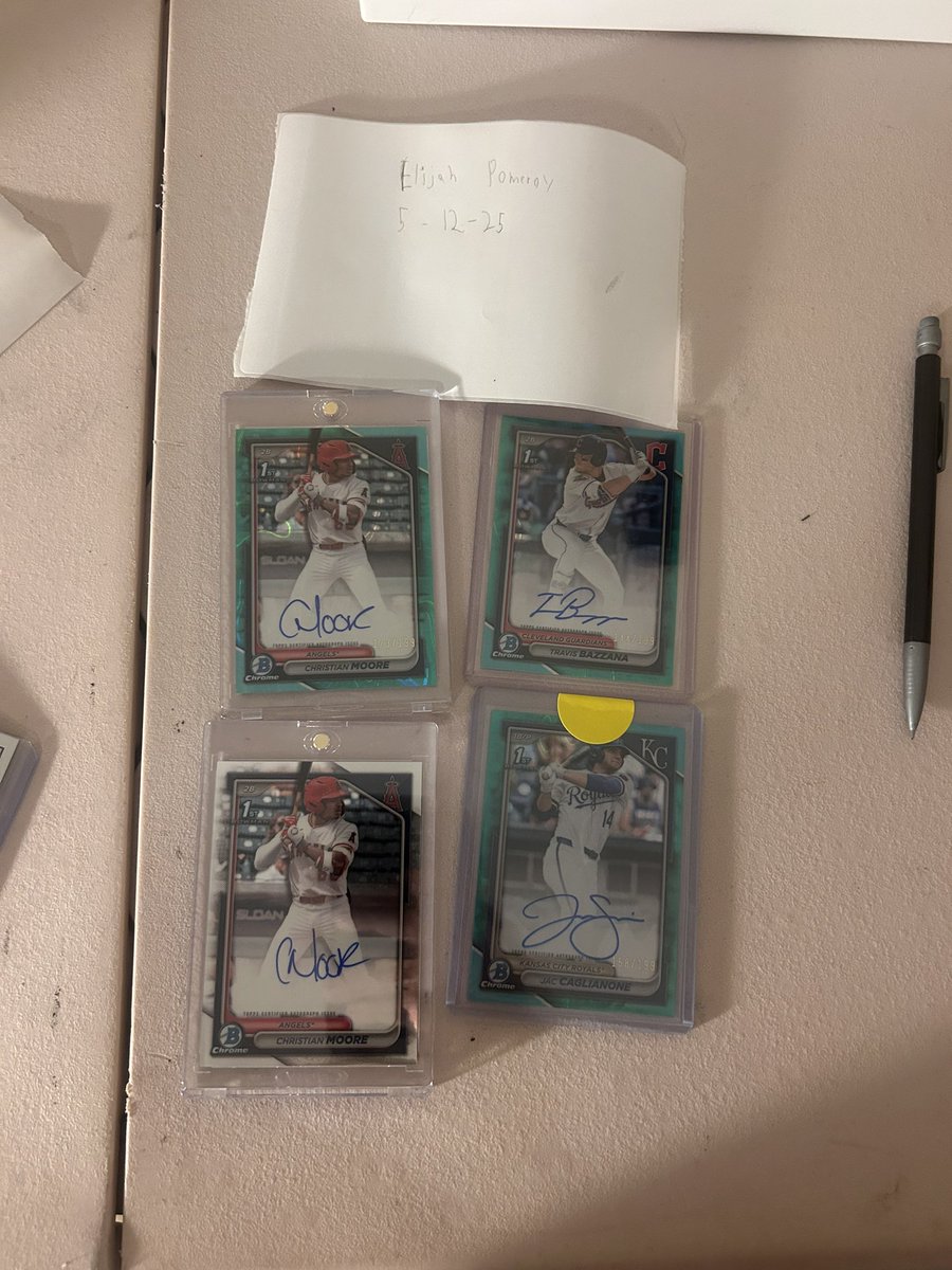 ElijahPomeroy's tweet photo. LETS MOVE THESE TN!!!!
Christian Moore 1st Auto /199 $220 (last sold at 236 and going up)
Christian Moore 1st Auto $90 (last sold at 100,105 and going up)
Travis Bazzana 1st Auto /199 $275 (recent comps on sapphire at $350)
Jac Caglianone $900 (PSA 10 Sells at 2k) https://t.co/8SRdPNs31h