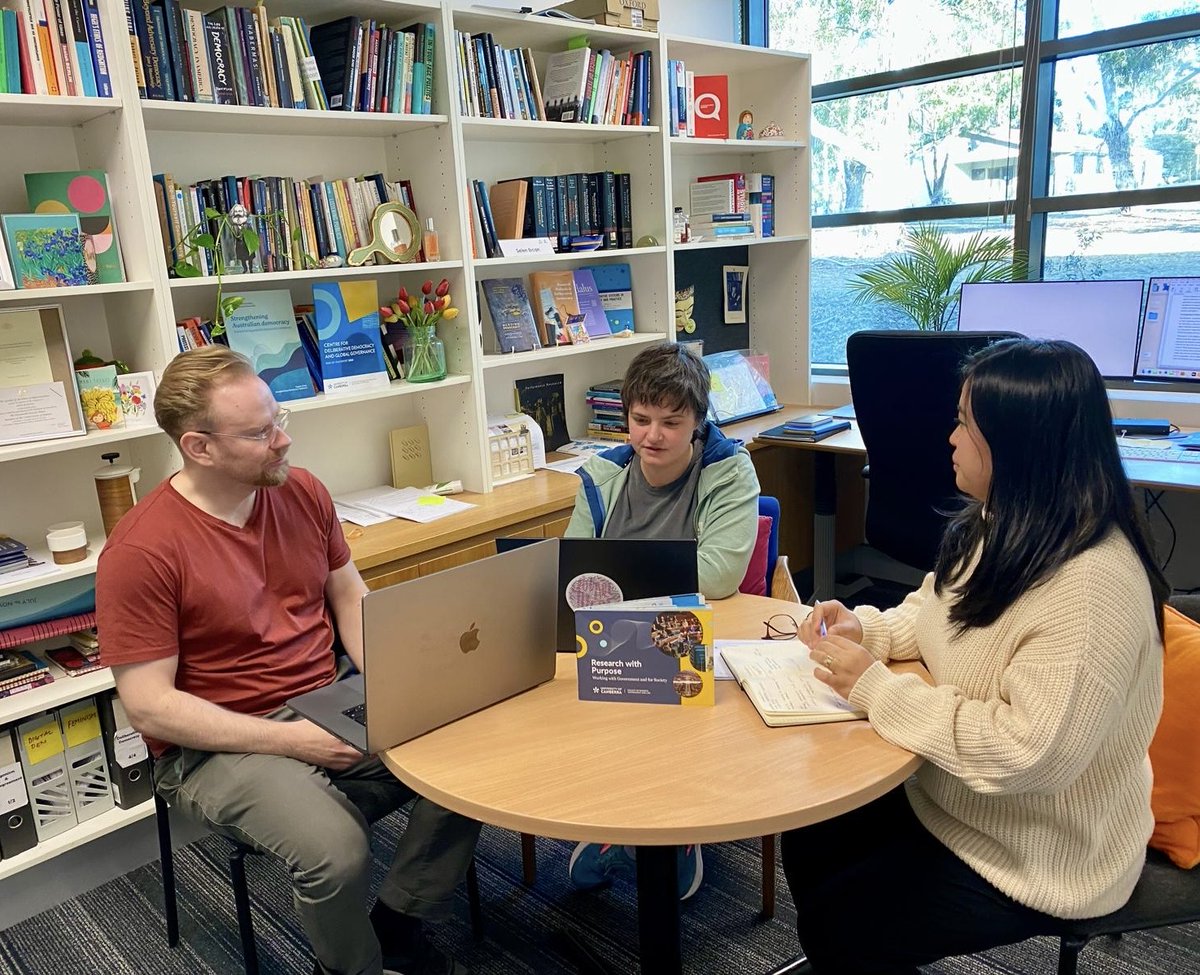 Journal of Deliberative Democracy (@delibdemjournal) on Twitter photo Our Digest editor and JDD co-editor Lucy Parry is in the house!!! 🎉
Captured here working hard on journal submissions, with editor <a href="/Hans_Asenbaum/">Hans Asenbaum</a> and editorial assistant Olivia Mendoza <a href="/DelDemUCan/">DelDemUCan</a> <a href="/UniCanberra/">University of Canberra</a> 🇦🇺
We missed you Dr. Franziska Maier, <a href="/hannah__werner/">Hannah Werner</a>, <a href="/Dr_SBussu/">Sonia Bussu also on @Dr_Bussu@mastodon.sdf.org</a>! Our Digest editor and JDD co-editor Lucy Parry is in the house!!! 🎉
Captured here working hard on journal submissions, with editor <a href="/Hans_Asenbaum/">Hans Asenbaum</a> and editorial assistant Olivia Mendoza <a href="/DelDemUCan/">DelDemUCan</a> <a href="/UniCanberra/">University of Canberra</a> 🇦🇺
We missed you Dr. Franziska Maier, <a href="/hannah__werner/">Hannah Werner</a>, <a href="/Dr_SBussu/">Sonia Bussu also on @Dr_Bussu@mastodon.sdf.org</a>!