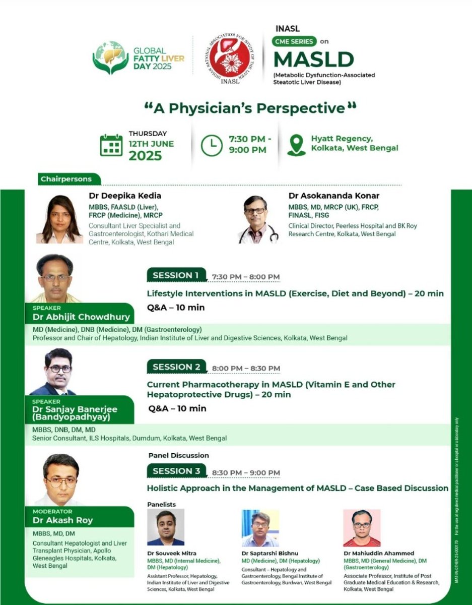 RoyAHep's tweet image. Globa Fatty Liver Day 2025
Physician awareness and engagement to tackle the ever expanding burden
Excellent initiative @INASL_Liver @ajay_duseja