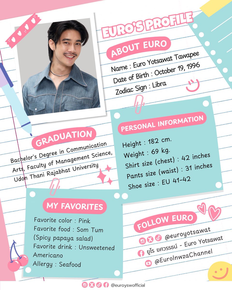 euroyswofficial's tweet photo. 𝑳𝒆𝒕’𝒔 𝒊𝒏𝒕𝒓𝒐𝒅𝒖𝒄𝒆 𝒐𝒖𝒓𝒔𝒆𝒍𝒗𝒆𝒔 ◡̈

𝐄𝐮𝐫𝐨 𝐘𝐨𝐭𝐬𝐚𝐰𝐚𝐭 @euroyotsawat ☻ 
#euroyotsawat #ยูโรยศวรรธน์

𝙇𝙚𝙩’𝙨 𝙜𝙚𝙩 𝙩𝙤 𝙠𝙣𝙤𝙬 ‘𝙀𝙪𝙧𝙤’ 𝙩𝙤𝙜𝙚𝙩𝙝𝙚𝙧~
𝙋𝙡𝙚𝙖𝙨𝙚 𝙜𝙞𝙫𝙚 𝙝𝙞𝙢 𝙡𝙤𝙩𝙨 𝙤𝙛 𝙡𝙤𝙫𝙚 𝙖𝙣𝙙 𝙨𝙪𝙥𝙥𝙤𝙧𝙩! 😄🫶🏻

#Ch7HD 
#BeOnCloud