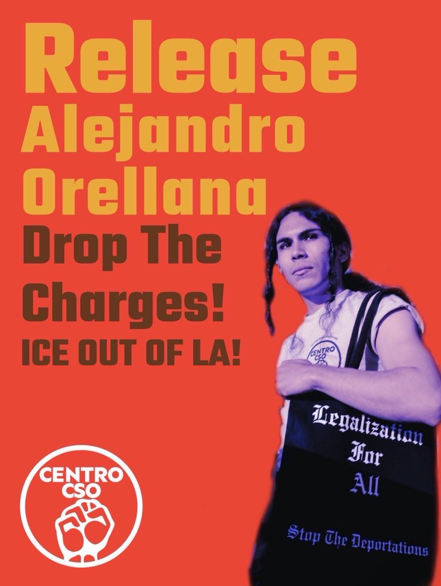 Gabe (@orges40) on Twitter photo FREE ALEJANDRO!
DROP THE CHARGES!
ICE OUTTA LA!
<a href="/CentroCSO/">Centro CSO</a> member was raided by FBI, LASD AND THE NATIONAL GUARD! FREE ALEJANDRO!
DROP THE CHARGES!
ICE OUTTA LA!
<a href="/CentroCSO/">Centro CSO</a> member was raided by FBI, LASD AND THE NATIONAL GUARD!