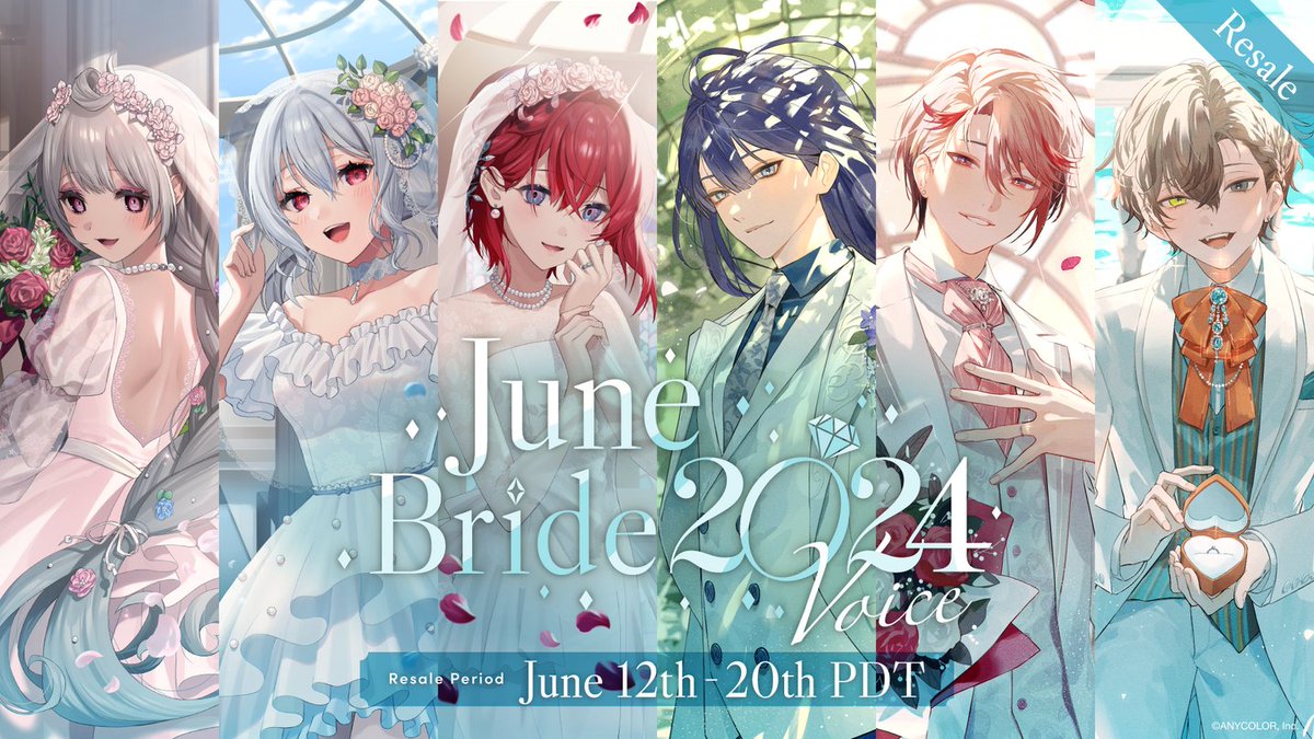 【#NIJISANJIJuneBride2024Voice resale starts】

NIJISANJI June Bride 2024 voice packs are currently available again on the #NIJISANJI_EN Official Store🛒

⏰Available until
June 20 (Fri) 7:59 PDT

🔻Store
nijisanji-store.com/collections/ju…
