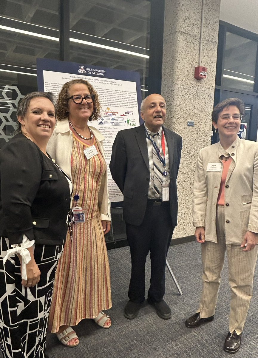 SandyMBernalC's tweet photo. Standing by our BIC poster! Thanks for the beautiful reception with the @AZRegents , President @SVGarimella and Dr. @tddlr #Heat&amp;HealthResConsortium #BigIdeaChallenge #InaguralBIC #uarizona #uarizonacapla #CollegeMedPh #CollegePublicHealthTuc https://t.co/VkHHhQZLt4