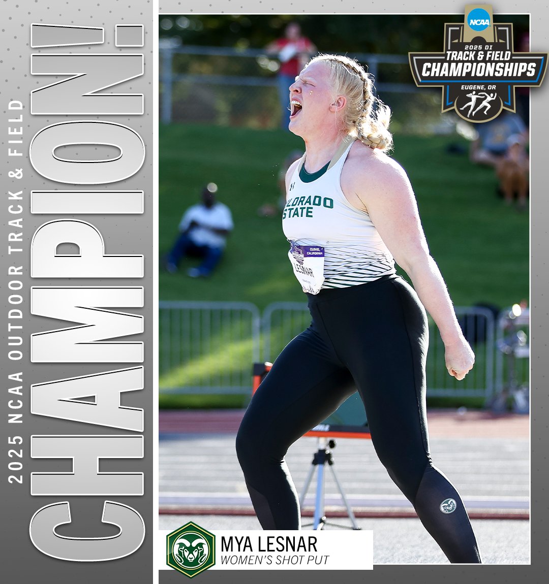 Mountain West (@mountainwest) on Twitter photo 𝐇𝐄𝐑. 👑
Colorado State's Mya Lesnar is the <a href="/NCAATrackField/">NCAA Track & Field</a> Women's Shot Put National Champion 😤 𝐇𝐄𝐑. 👑
Colorado State's Mya Lesnar is the <a href="/NCAATrackField/">NCAA Track & Field</a> Women's Shot Put National Champion 😤
