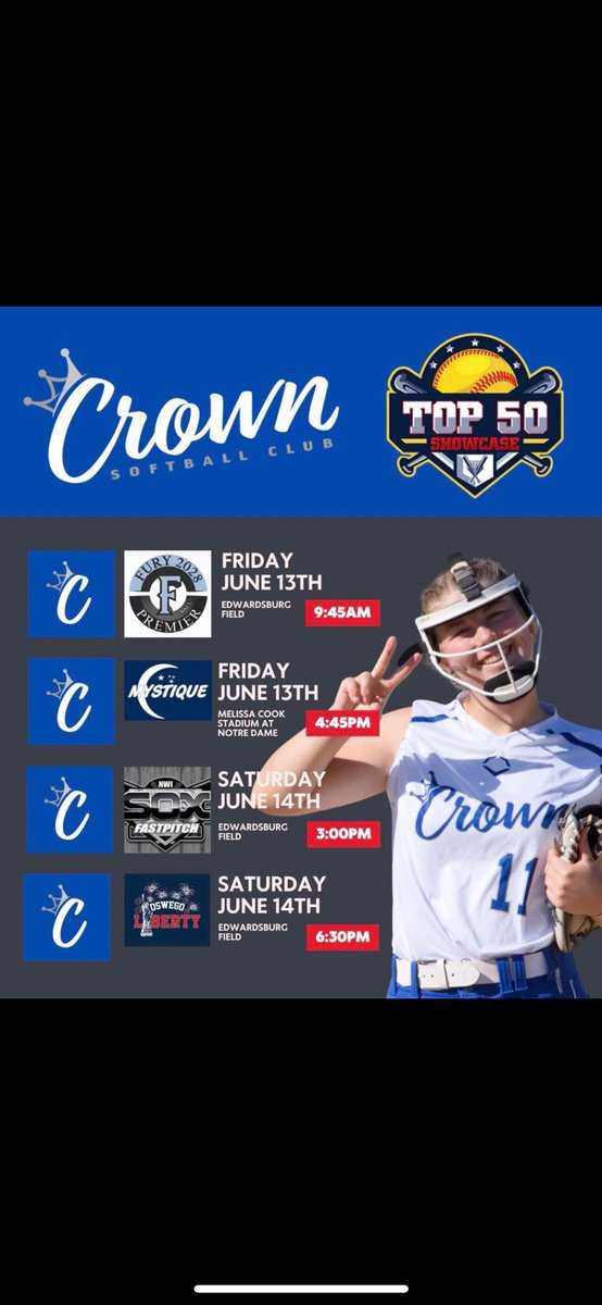 Katy Howard (2026) (@katyrhoward5) on Twitter photo This weekend we will be competing at the PGF Top 50 Showcase in South Bend Indiana!!! Tune in on Gamechanger @ Crown16u! So excited to be back with these girls!!! <a href="/CoachAshleyKzoo/">Ashley Ables</a> <a href="/Coach_Ander/">Katie Anderson</a> <a href="/KzooSoftball/">Kalamazoo College Softball</a> <a href="/npuchicago/">North Park University</a> This weekend we will be competing at the PGF Top 50 Showcase in South Bend Indiana!!! Tune in on Gamechanger @ Crown16u! So excited to be back with these girls!!! <a href="/CoachAshleyKzoo/">Ashley Ables</a> <a href="/Coach_Ander/">Katie Anderson</a> <a href="/KzooSoftball/">Kalamazoo College Softball</a> <a href="/npuchicago/">North Park University</a>