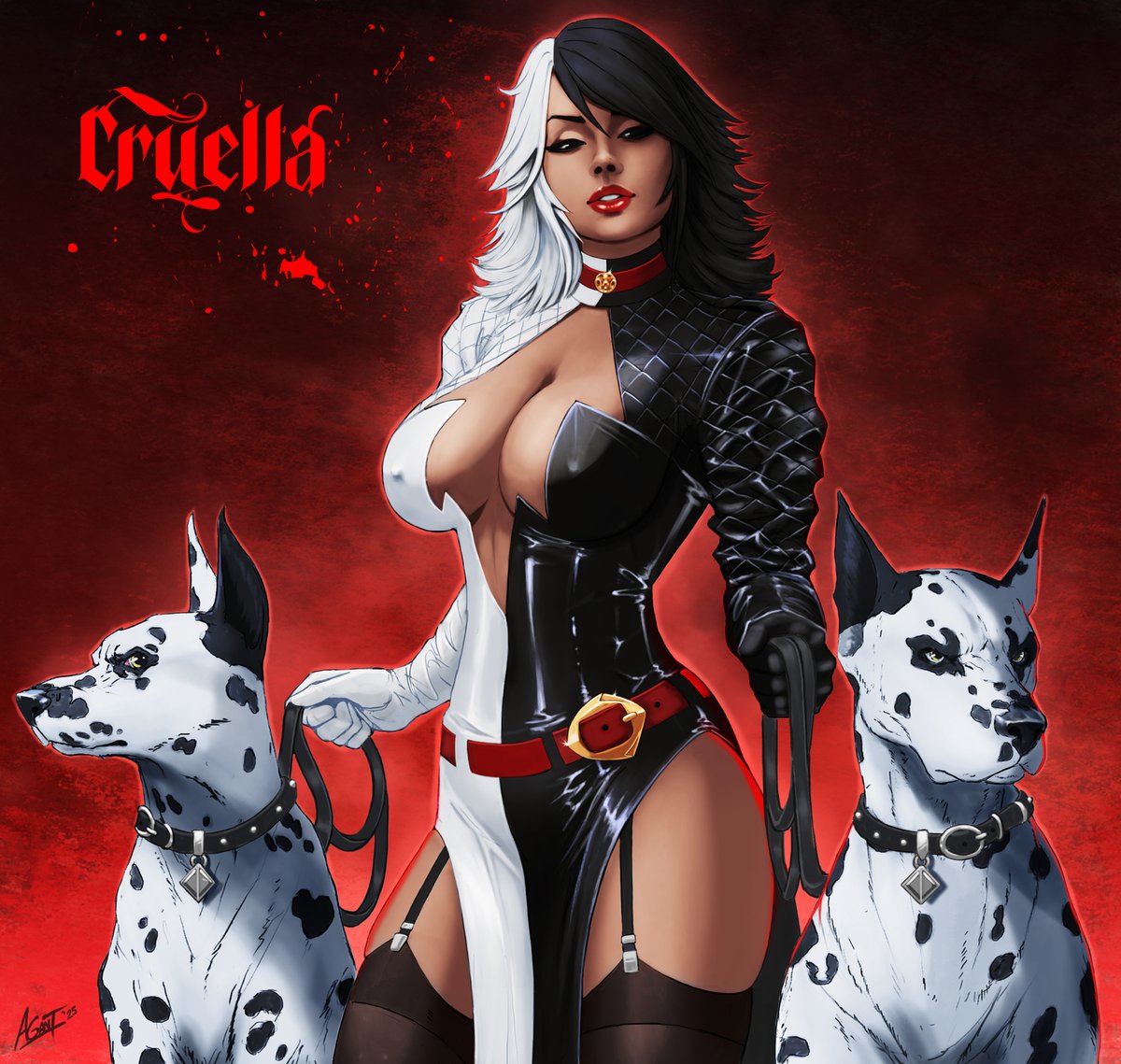 geminisoku's tweet image. My take on a young, spicy Cruella Deville 🖤🤍🐕#cruella #deville #Disney #101Dalmatians #fanart #illustration #sketch #lineart #cartoon #sexy #noai