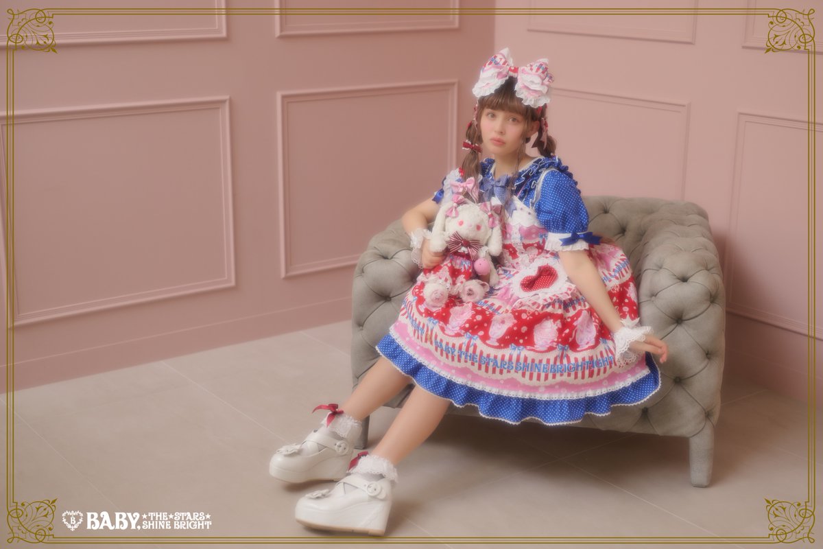 Sweetheart Parfaiteria柄スカラップジャンパースカート Sweetheart