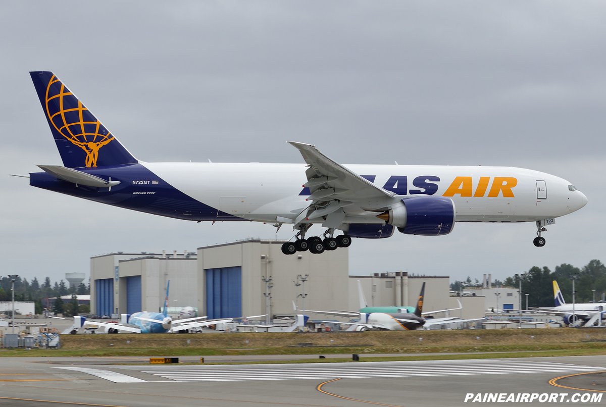 Atlas Air 777F N722GT B1 flight at Paine Field