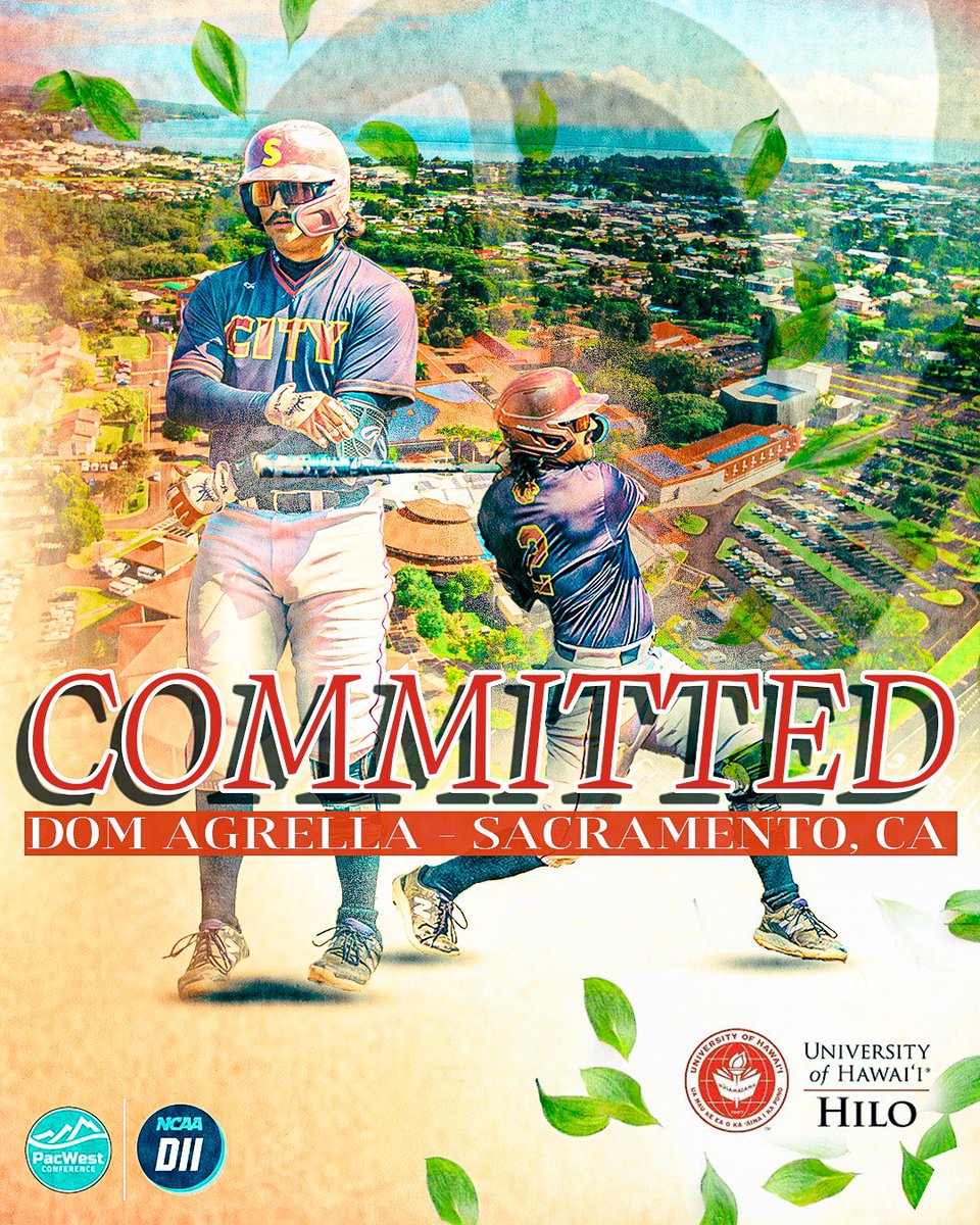 I’m excited to announce my commitment to the University of Hawaii at Hilo!

Grateful for <a href="/SacCityBaseball/">Sac City</a>, my coaches, all my teammates, and especially my family for the constant support.

#NEGU #LTFF #PLTJ