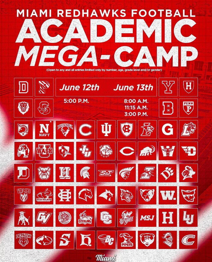 I'm excited to be attending <a href="/MiamiOHFootball/">Miami Football</a> tomorrow 3rd session! Coaches let's connect! <a href="/AntonGraham_/">Coach Graham (AG)</a> <a href="/99Prblems/">99 PROBLEMS PASSRUSH ACADEMY</a> <a href="/Martin_Miami_HC/">Chuck Martin</a> <a href="/MJ_NFLDraft/">Mark Johnson</a>