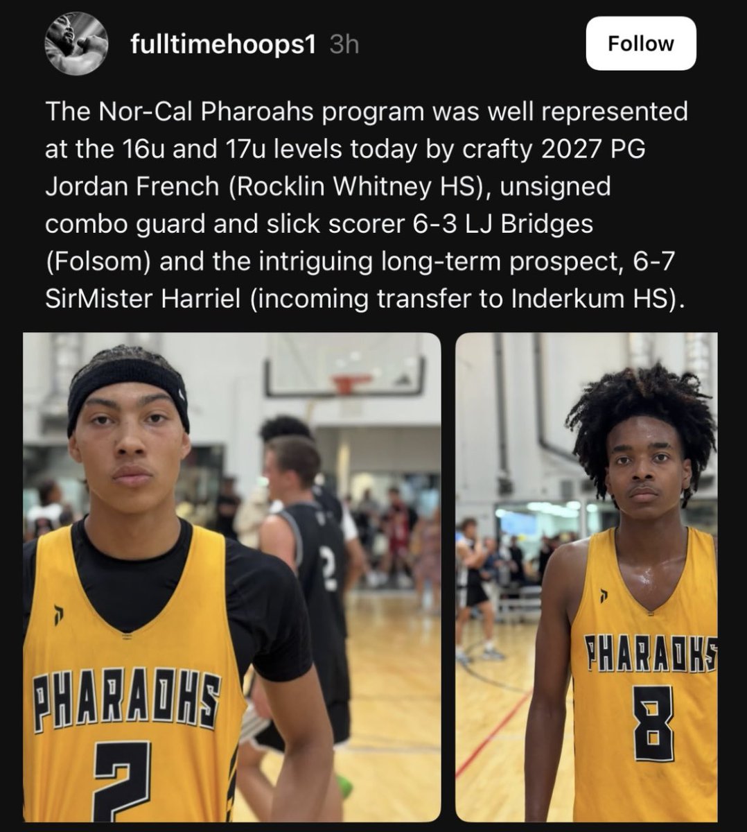 Pharaohs (@ncsapharaohs) on Twitter photo Nice recognition Jordan French. <a href="/sirmisterrr/">SirMister Harriel</a> <a href="/lj_bridges/">LJ Bridges</a> <a href="/FullTimeHoops1/">Aaron Burgin</a> #PharaohsFamily Nice recognition Jordan French. <a href="/sirmisterrr/">SirMister Harriel</a> <a href="/lj_bridges/">LJ Bridges</a> <a href="/FullTimeHoops1/">Aaron Burgin</a> #PharaohsFamily