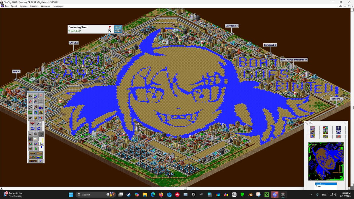 BlayzrRed's tweet photo. Gigi Murin but as a city in Sim City 2000 #gigimurin #SimCity2000 https://t.co/JTbHJNKUgn