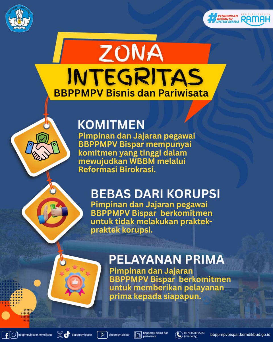 bbppmpv_bispar's tweet photo. "Zona Integritas BBPPMPV Bispar"

Mari bersama-sama kita wujudkan BBPPMPV Bispar yang bersih, transparan, dan berintegritas!

#SahabatBispar
#BBPPMPVBispar
#SMKBisa
#SMKHebat
#VokasiKuatMenguatkanIndonesia
#WBBM2025 https://t.co/1GKv0KmQDa