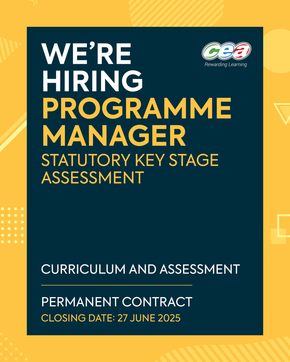 CCEA_info's tweet photo. This post offers a unique opportunity to take on a senior leadership role within CCEA, guiding and shaping curriculum and assessment policies during a pivotal period of transformation in Northern Ireland’s education sector. 

🔗 https://t.co/ylz1RJuMkt https://t.co/0leenw9nng