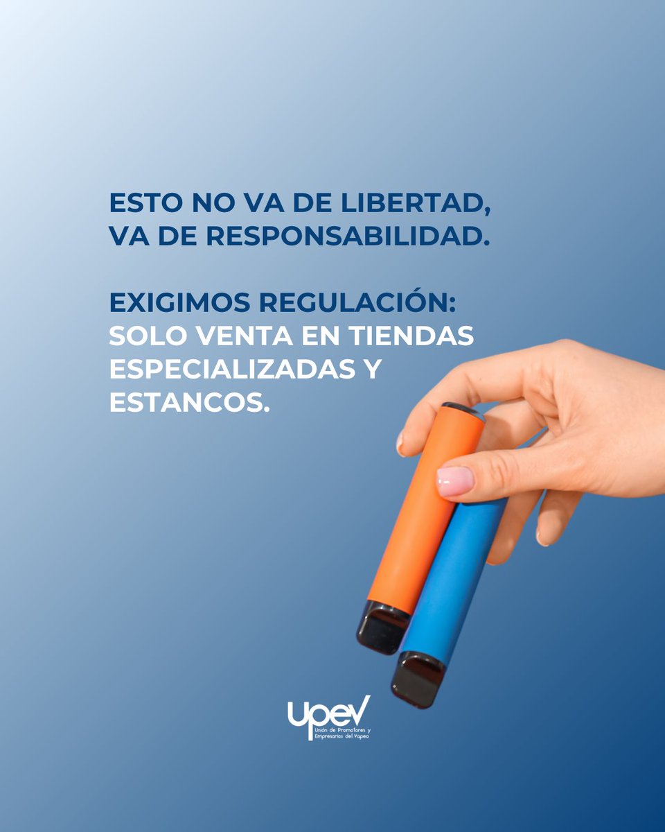 UPEVasociacion's tweet photo. Si puedes comprar un vaper con dibujos en una tienda de chuches, el problema no es el producto: es el canal 🍬

UPEV exige regular dónde y quién vende.

Solo así impediremos el acceso de menores 🔞💨 https://t.co/Mf9oBYBpMG