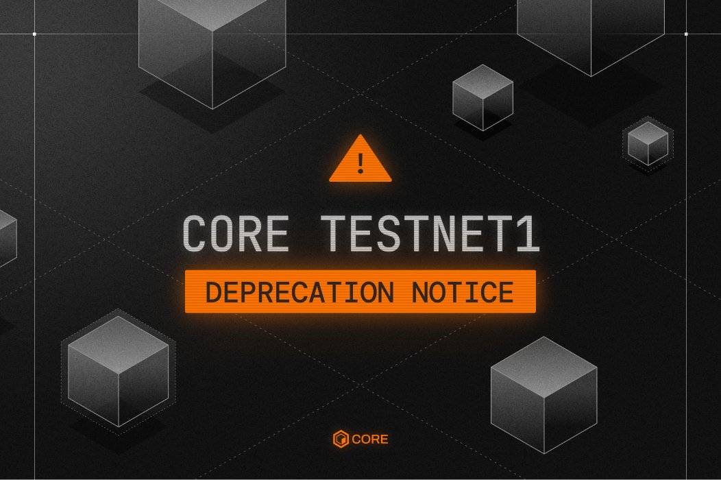 1/5 ⚠️ Core Testnet1 Deprecation Notice

Core Testnet1 will be officially deprecated on June 16, 2025.

All builders &amp; projects must migrate to Core Testnet2 to ensure continued functionality and support.

Here’s what you need to know 🧵👇