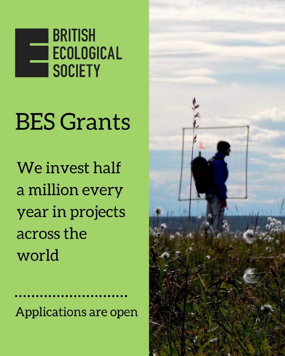 Are you an ecologist looking for funding for your next project? 

Round 2 of our BES Grants is now open for applications.

Each year, we invest over half a million pounds in research projects worldwide, supporting ecologists with bold, innovative ideas that push the boundaries of