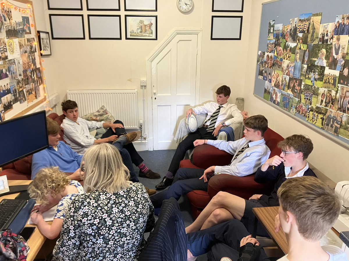 A wholesome scene in matron’s room. Old boys returning after travelling, current pupils, siblings, Trace and a housemaster’s daughter. All catching up and chatting all things Meadhurst.
