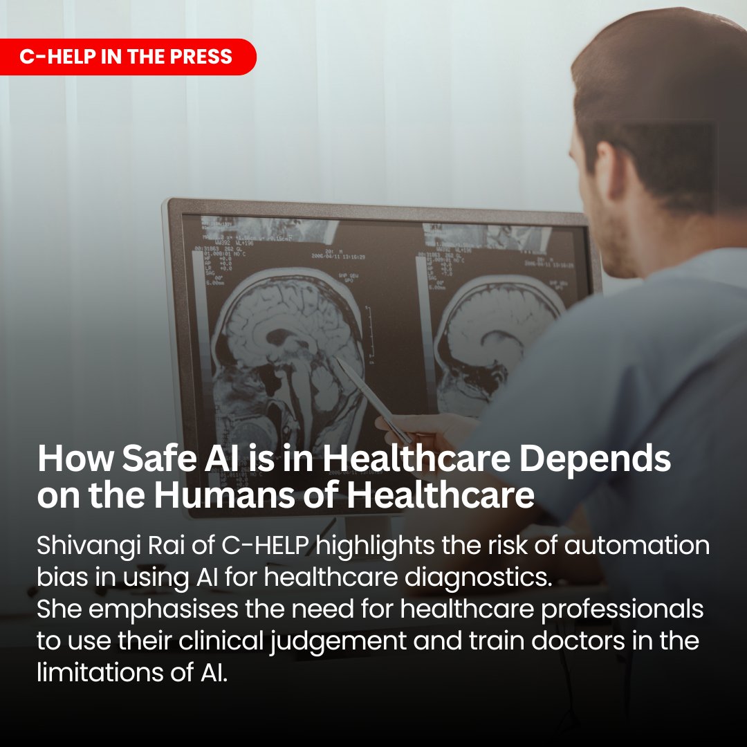📢 C-HELP in the Press
💡<a href="/Shivs_rai/">Shivangi Rai</a> warns against automation bias in diagnostics &amp; urges training doctors to use AI critically.

📰Full Article via The Hindu: c-help.org/_files/ugd/bfd…

#AI #Healthcare #HealthTech #HealthEquity #MedicalEthics #PatientSafety #AIinMedicine #CHELP