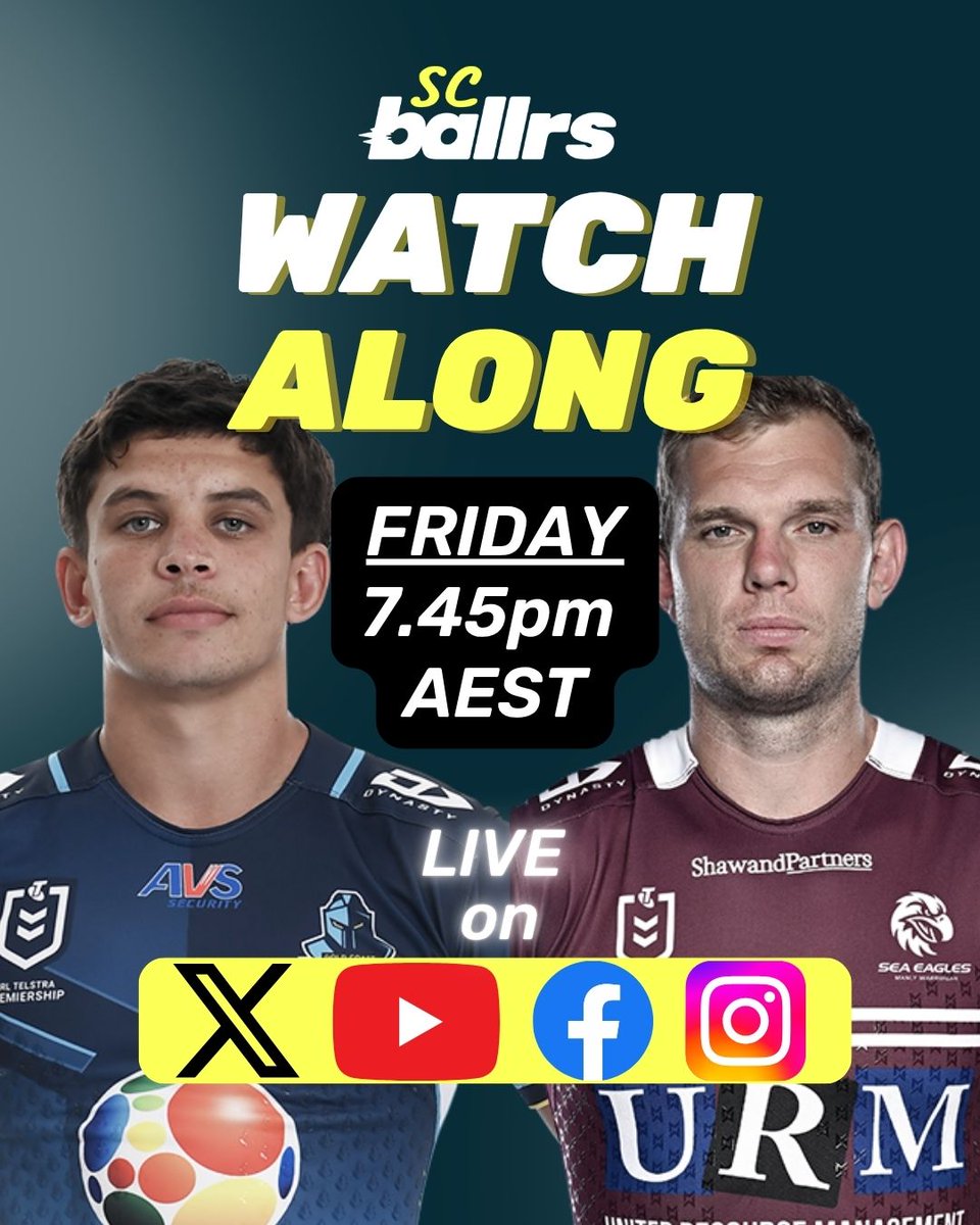 🚨Watch Along 2.0 a little more than an hour away!
YouTube link: youtube.com/live/Z3508nAmz…
🔥All the SuperCoach chat during #NRLTitansManly, Q&amp;A, giveaways, ballr projections, how they are developed &amp; a sneak peek at what's to come 👀

Look forward to YOU joining Matt, Jono, Cmac