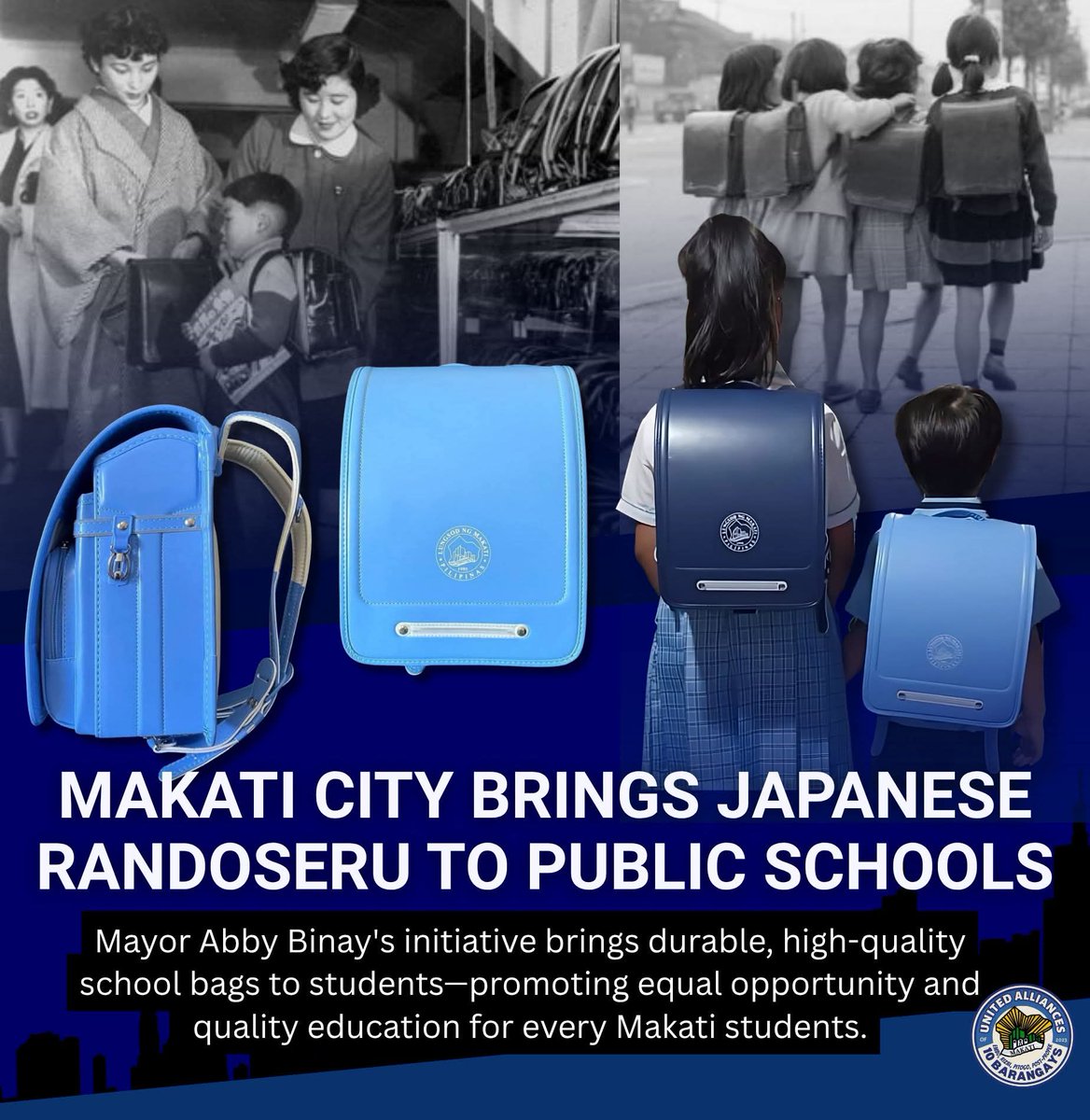 jcpunongbrgy's tweet image. Taena, JAPANESE RANDOSERU BAG na ang gamit sa Makati sa lahat ng public schools nila, libre pa. Tapos sa Davao ayaw itaas yung standards nila para sa mga estudyante nila? Mas matagal pa ang mga Duterte kesa sa mga Binay sa politika ha..
