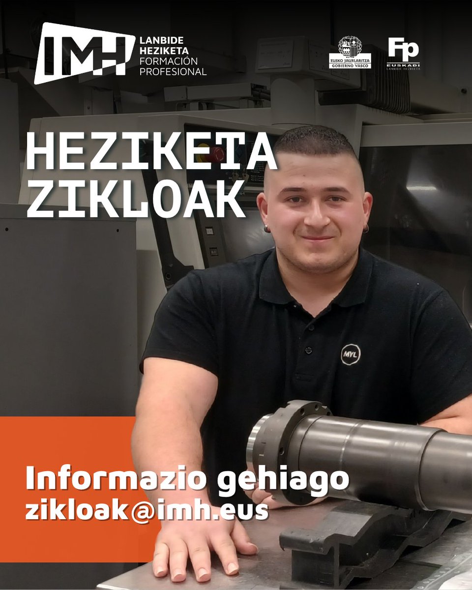 🟠Markel Ferreño Eibartarra, Fabrikazio Mekanikoko Produkzioaren Programazioko ikaslea da IMH LHIIn. Aurretik, Mekanizazioko erdi mailako zikloa ere bertan egin zuen.

Gehiago jakiteko👇

Gure Heziketa Zikloak ezagutu nahi dituzu?
imh.eus/eu/heziketa-zi…

#imhalumni
#imhlhii