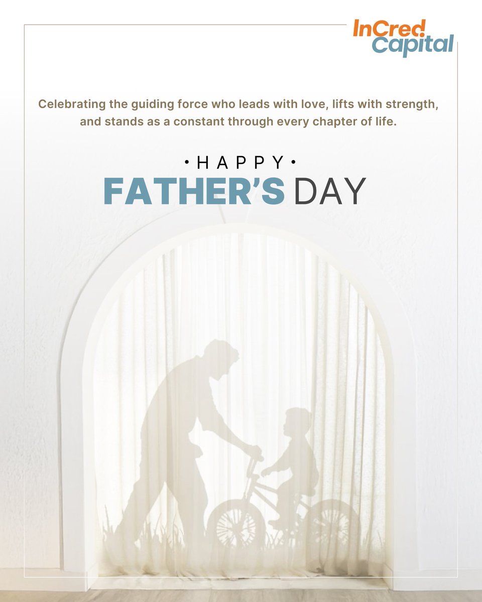 IncredCapital's tweet image. InCred Capital celebrates all the incredible fathers whose strength and wisdom guide both families and futures.

Happy Father’s Day!

#FathersDay #InCredibleDads #EverydayLeadership