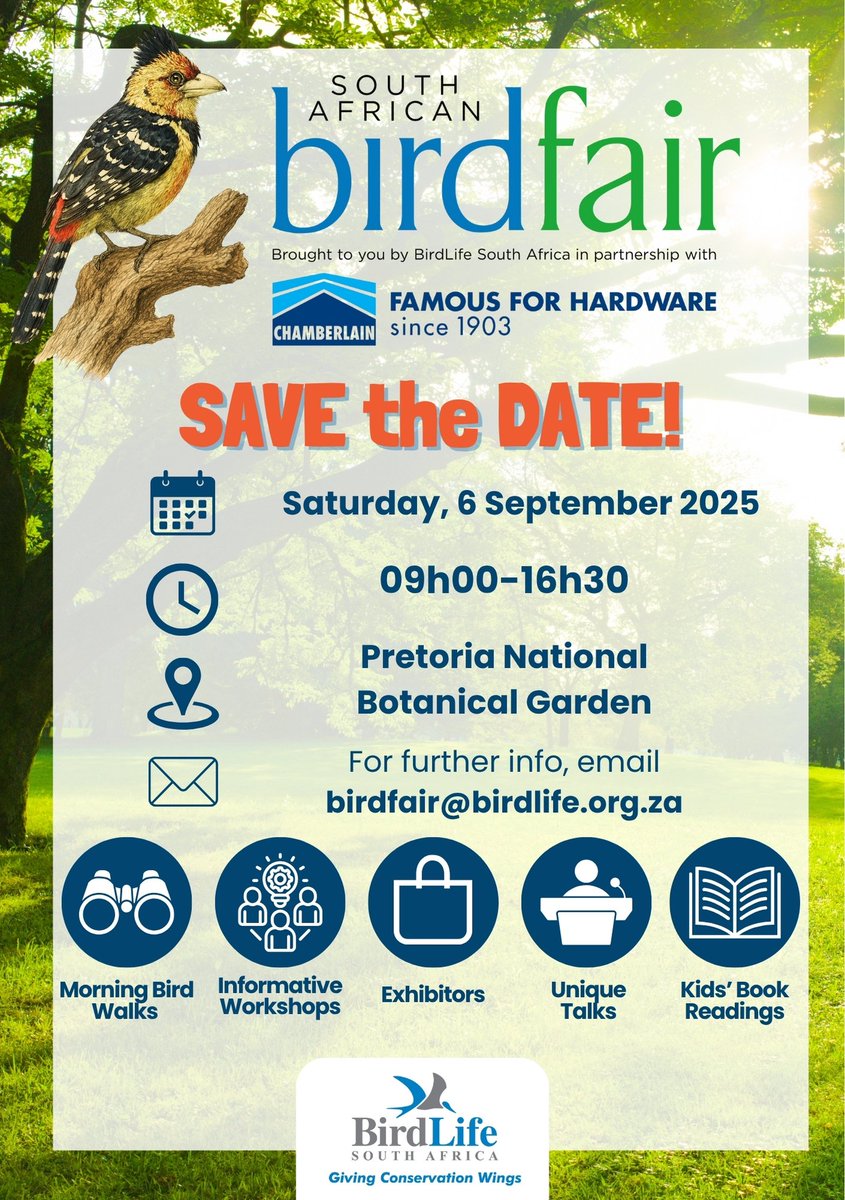 BirdLife_SA's tweet image. Save the date for a birding bonanza in Pretoria!