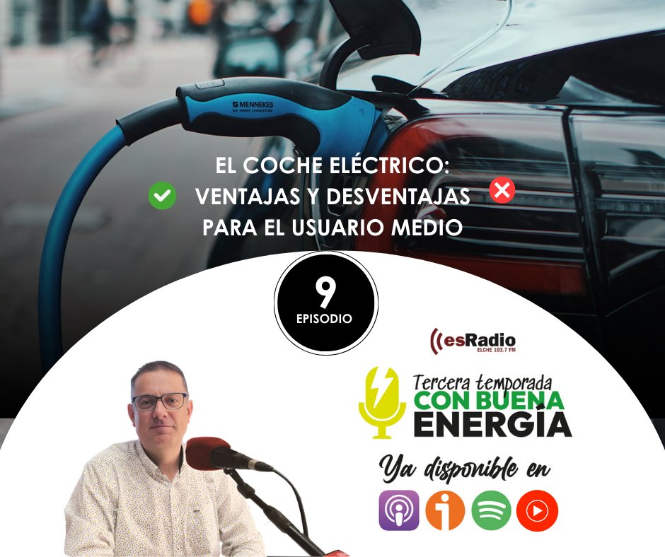 ¿Dudas entre coche eléctrico o combustible? 
En el ultimo programa 'Con buena energía'🔋en colaboración con <a href="/EsRadioElche/">esRadio Elche 103.7 📻</a>  te contamos algunas ventajas e inconvenientes de lo coches eléctricos 🚙
No te lo pierdas!!!! 👉etresconsultores.com/podcast-con-bu…