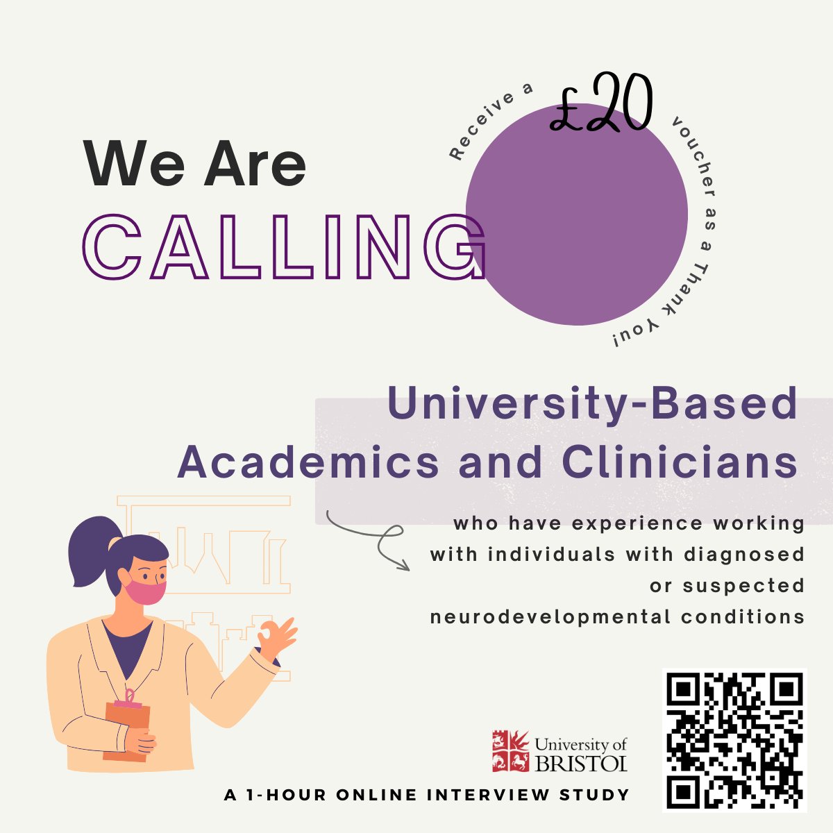 a_m_alcorn0131's tweet image. Resesearchers, we need you!
My super MSc student Esther is recruiting NOW for an online interview study on how uni-based researchers (health, neurosci, medicine, clinpsych) think and talk about neurodevelopmental diversity in their everyday work. Info: forms.office.com/e/PebZeHiVfs
