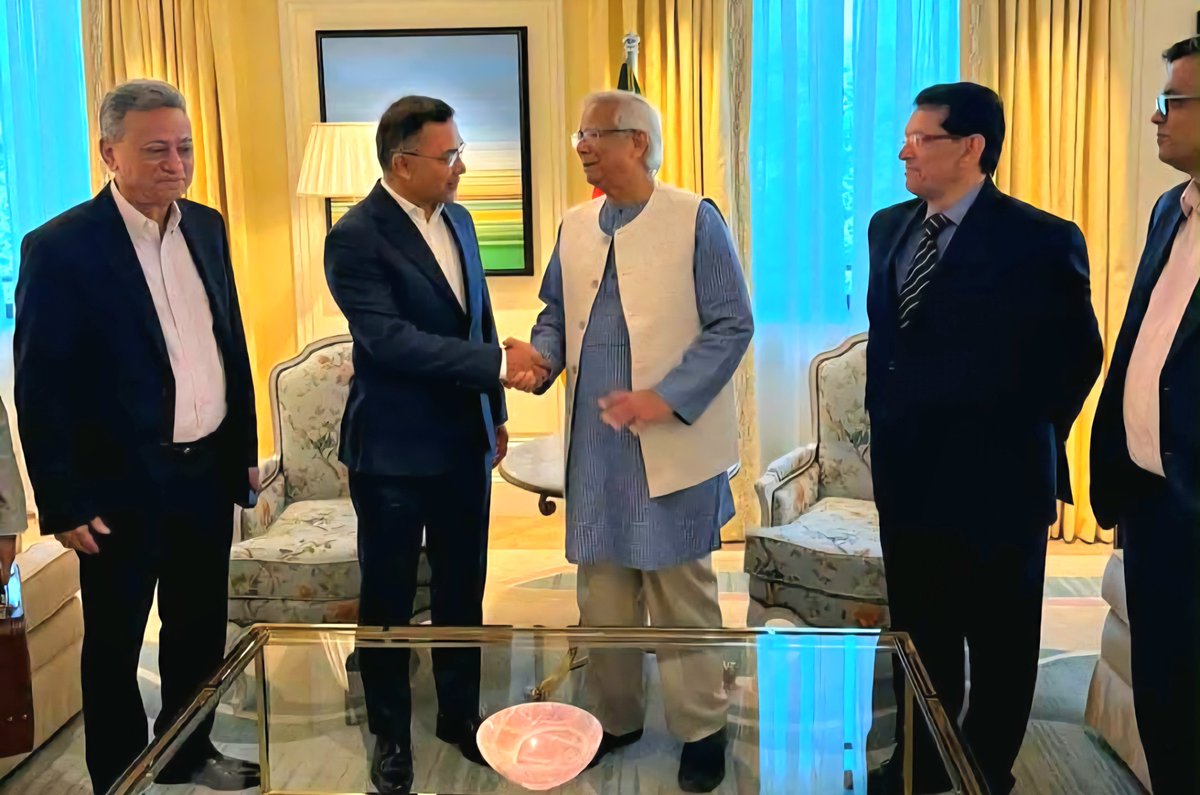 Acting Chairman of the BNP, Tarique Rahman, and the Chief Advisor of the Interim Government, Professor Muhammad Yunus, have held a meeting.

The Dorchester, 53 Park Lane, London, W1K 1QA

Friday, 13 June 2025.